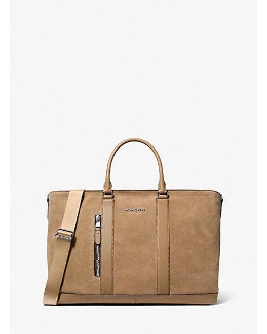 Michael Kors Natural Hudson Suede Tote Bag for men
