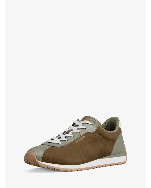 MICHAEL Michael Kors Green Mk Rhodes Color-Block Suede Trainer