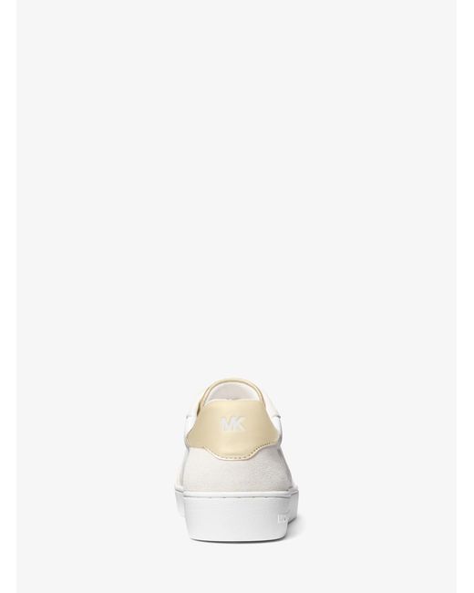 MICHAEL Michael Kors White Metallic Leather Low-Top Sneakers