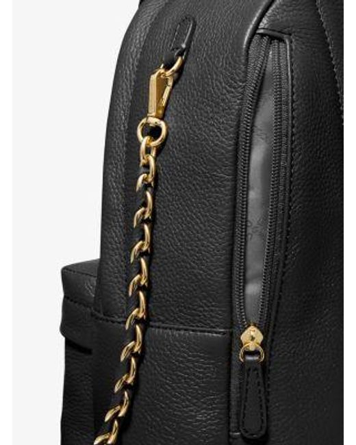 Michael Kors Black Mk Slater Medium Pebbled Leather Backpack