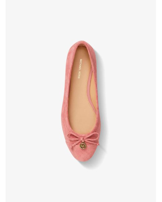 MICHAEL Michael Kors Pink Mk Piper Flex Suede Ballet Flat