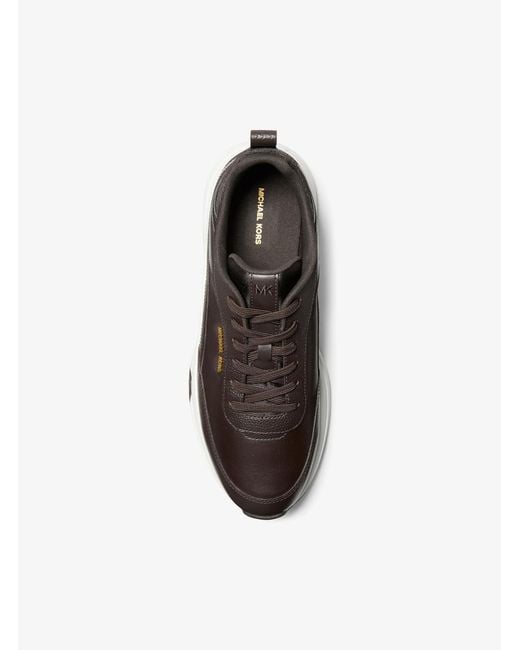 Michael Kors White Mk Hartley Leather Trainer for men