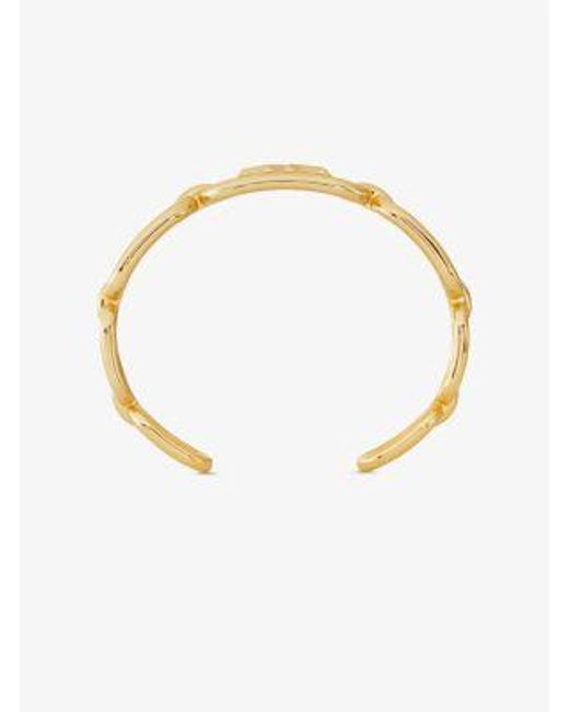 Michael Kors Metallic 14k Gold Plated Frozen Empire Link Cuff Bracelet