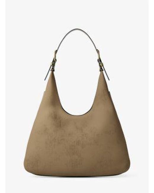 Michael Kors Natural Nolita Large Nubuck Hobo Shoulder Bag