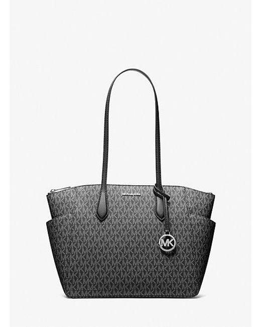 Michael Kors Black Marilyn Medium Signature Logo Tote Bag