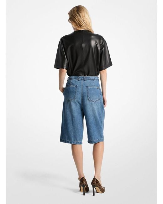 Mkpantalones Cortos De Denim Plisados Tipo Bermudas MICHAEL Michael Kors de color Blue