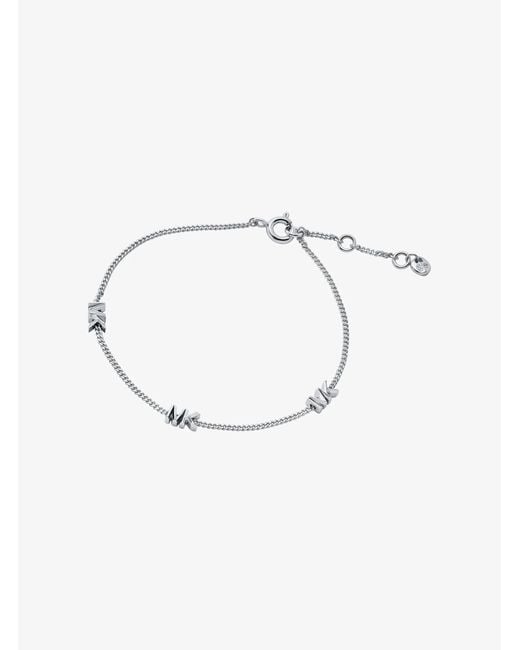 Michael Kors Metallic Mk Precious Metal-Plated Sterling Logo Bracelet