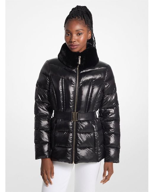 Mk Piumino Corto Trapuntato Ripiegabile di MICHAEL Michael Kors in Black