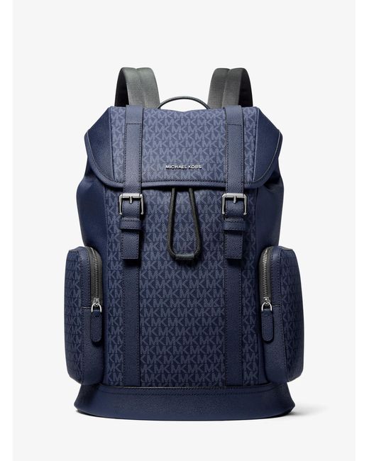 Michael Kors Blue Mk Hudson Signature Logo Backpack for men