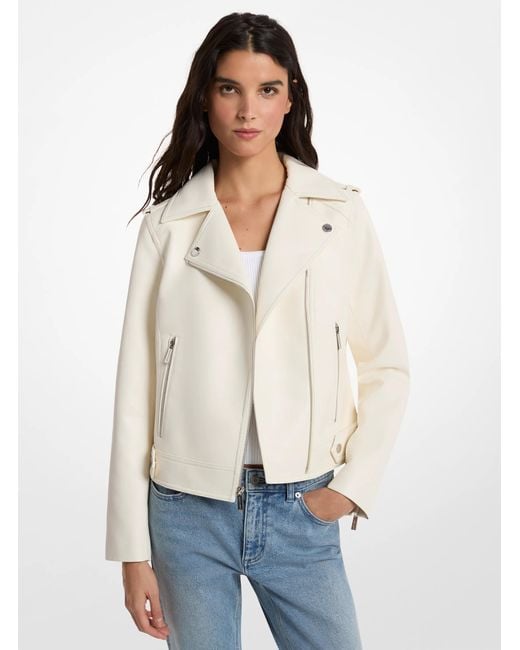 Michael Kors White Moto Jacket