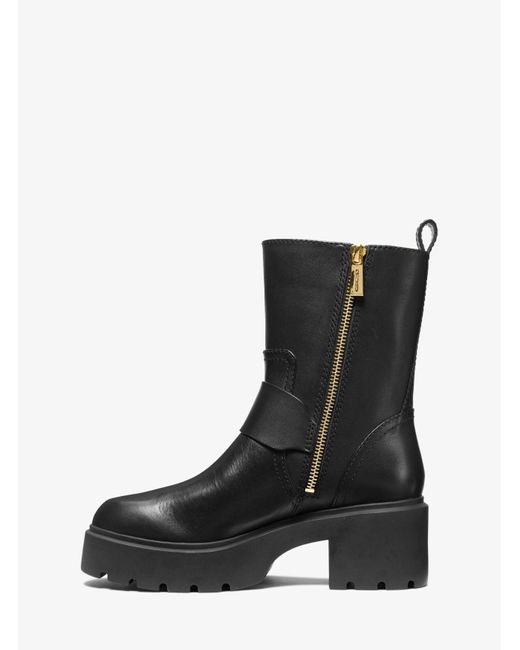 MICHAEL Michael Kors Black Perry Leather Ankle Boots