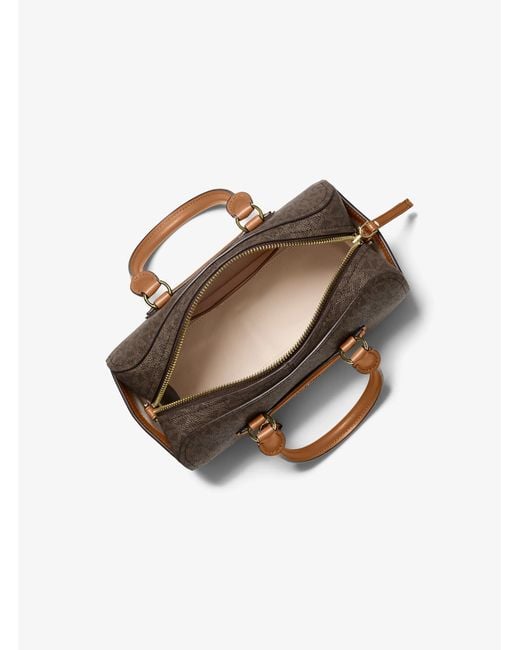 Michael Kors Brown Jet Set Travel Extra-Small Signature Logo Duffel Crossbody Bag