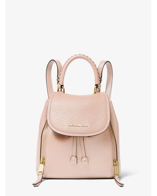 Michael Kors Pink Viv Extra-small Pebbled Leather Backpack