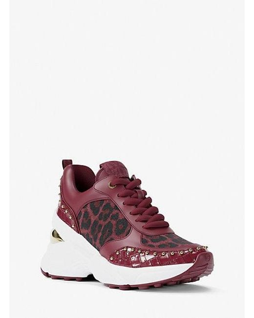 Michael Kors Purple Katrina Mixed-Media Trainer