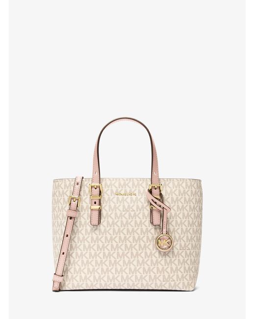MICHAEL Michael Kors Natural Mk Quinn Small Signature Logo Convertible Crossbody Bag