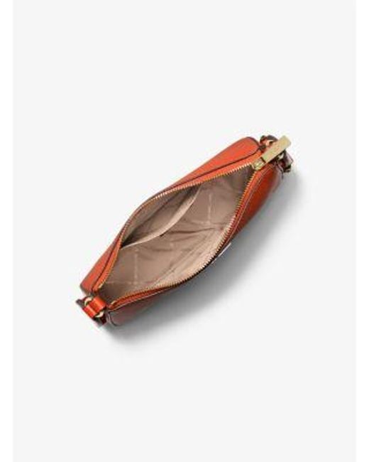 Michael Kors Red Jet Set Saffiano Leather Crossbody Bag With Case For Apple Airpods Pro