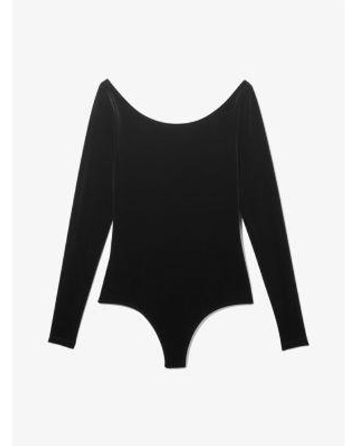 Michael Kors Black Stretch Velvet Bodysuit