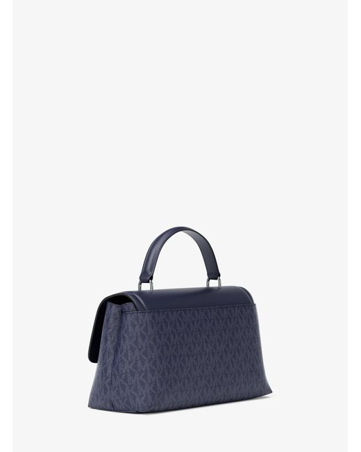 MICHAEL Michael Kors Blue Mk Tribeca Extra-Small Signature Logo Satchel