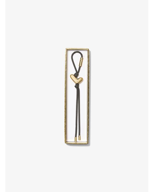 MICHAEL Michael Kors White Mk Initial-Tone And Speckled Cord Bag Charm