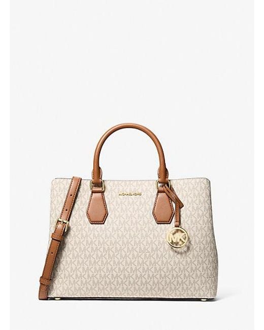 Michael Kors Natural Camille Large Signature Logo Satchel