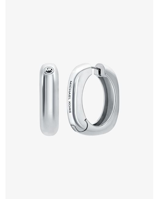 Michael Kors Blue Square Hoop Earrings