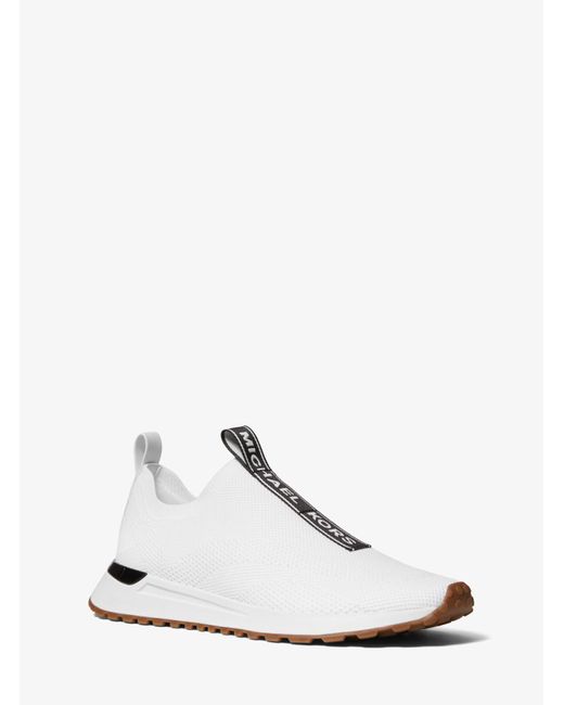 Michael Kors White Miles Stretch Knit Slip-on Trainers for men