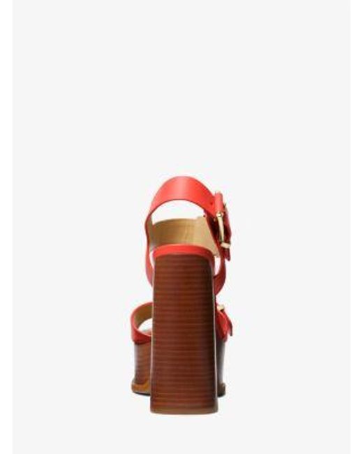 MICHAEL Michael Kors Red Colby Leather Platform Sandal