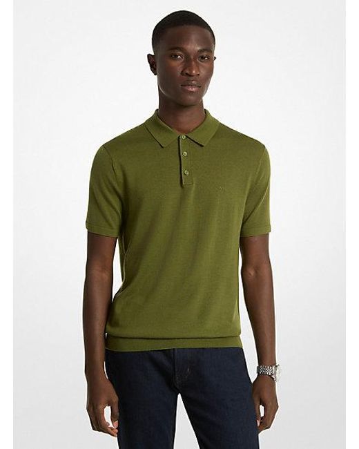 Michael Kors Green Merino Wool Polo Shirt for men