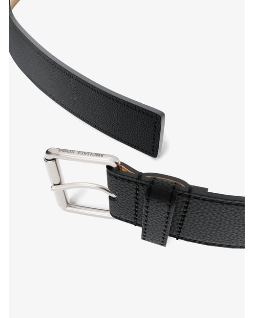 Michael Kors Black Pebbled Leather Belt for men