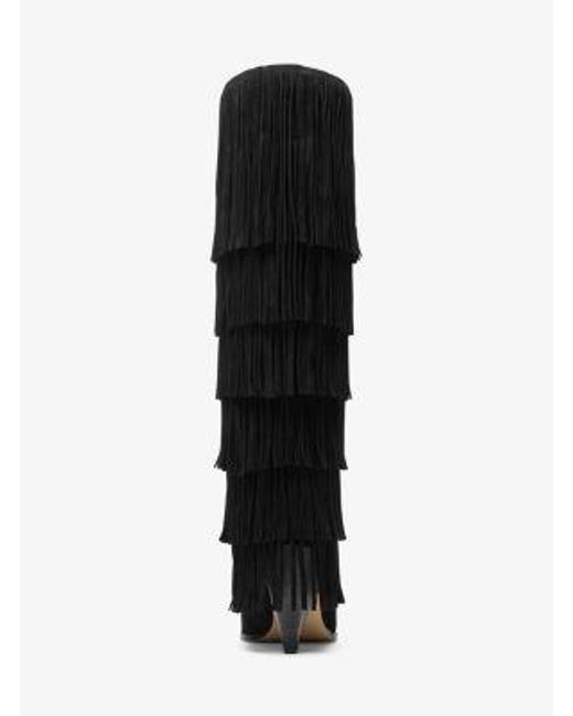Michael Kors Black Jayla Suede Fringed Boot