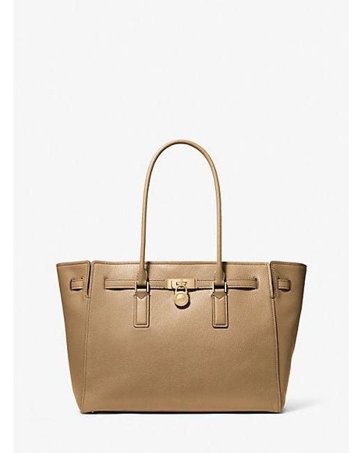 Michael Kors Natural Mk Hamilton Moderne Large Leather Tote Bag