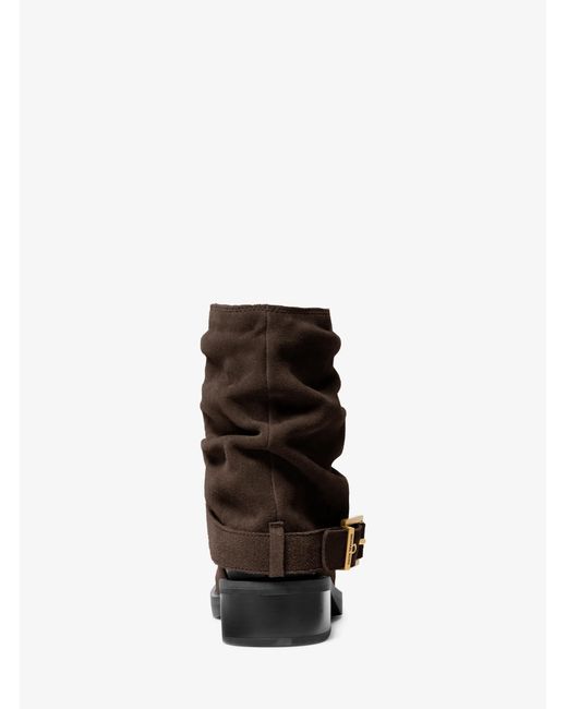 MICHAEL Michael Kors Brown Mk Colby Leather And Signature Logo Ankle Boot