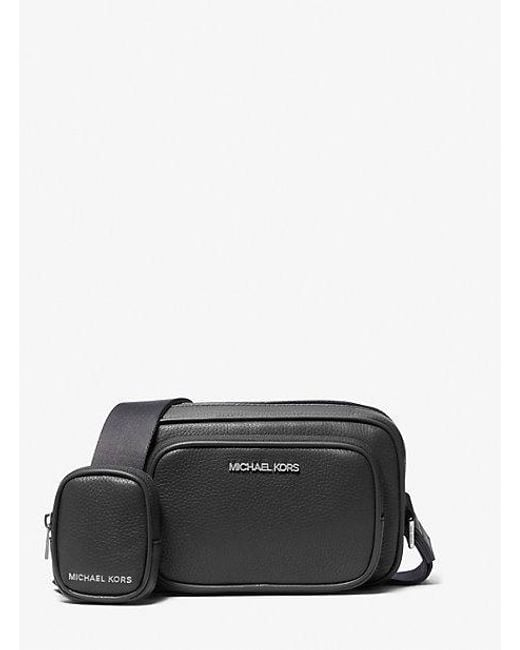 Michael Kors Black Cooper Pebbled Leather Camera Bag for men