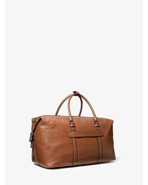 Michael Kors Brown Varick Leather Duffel Bag for men