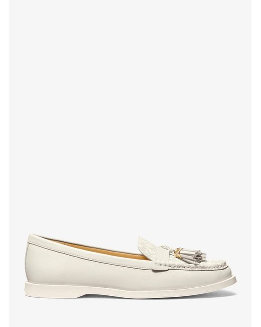 MICHAEL Michael Kors Natural Mk Kiernan Leather And Signature Logo Loafer