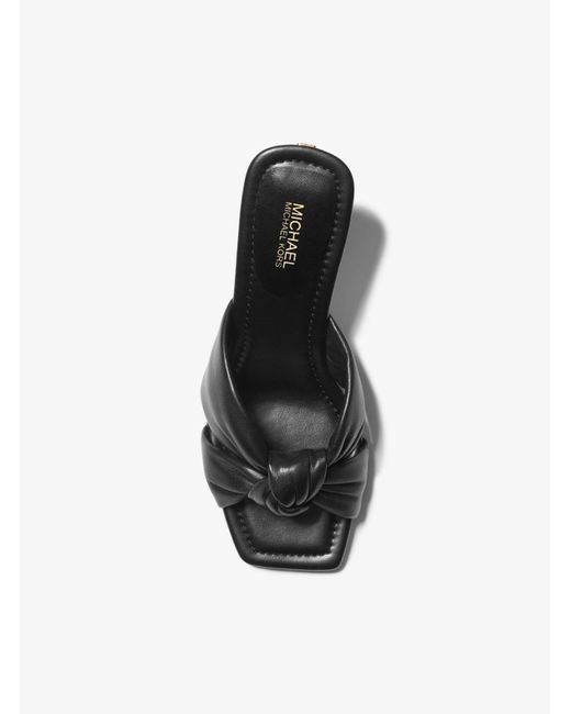 Michael Kors Black Mk Elena Leather Sandal