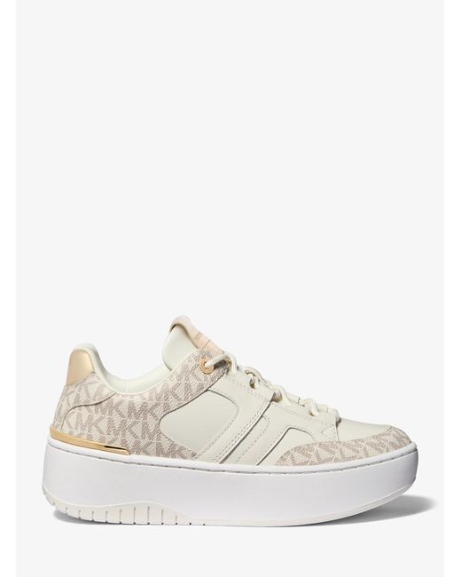 MICHAEL Michael Kors White Mk Ryder Mixed-Media Platform Trainers for men