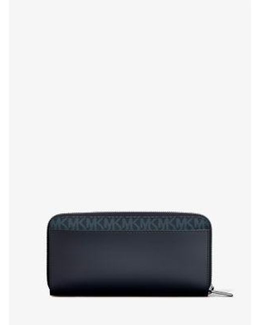 Michael Kors White Cooper Signature Logo Zip-Around Wallet for men