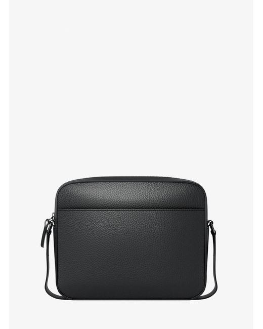 Michael Kors Black Jet Set Logo Embossed Leather Crossbody Bag for men