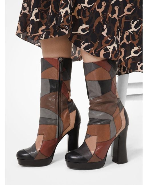 michael kors patchwork boots