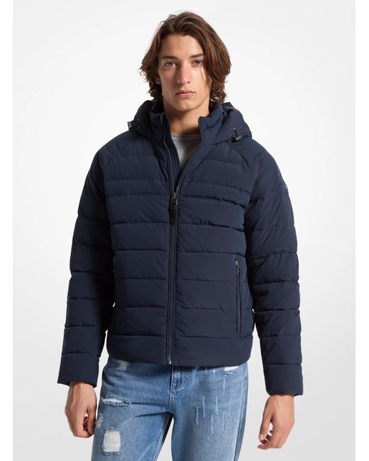 Michael Kors Blue Clarkston Packable Quilted Hooded Jacket for men