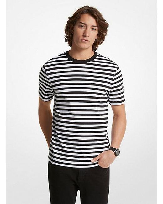 Michael Kors Multicolor Mk Striped Pima Cotton T-Shirt for men