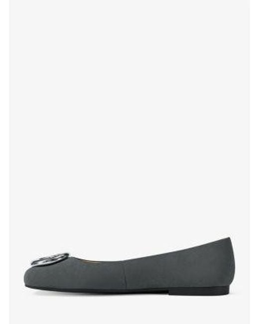 Michael Kors White Mk Milan Suede Ballet Flat