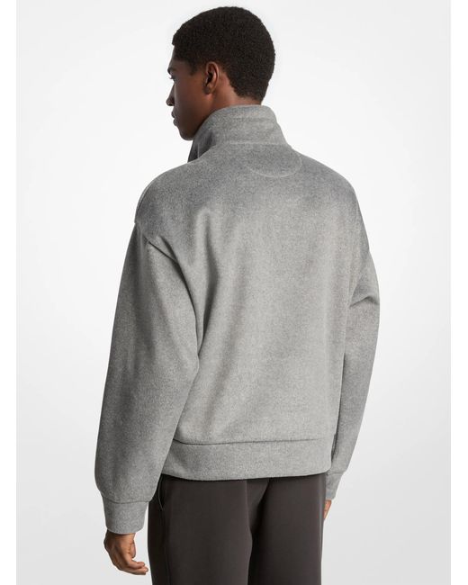 Michael Kors Gray Mk Flannel Quarter-Zip Jumper for men