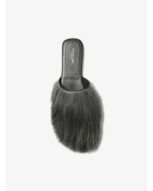 Michael Kors Gray Liisa Shearling Slipper