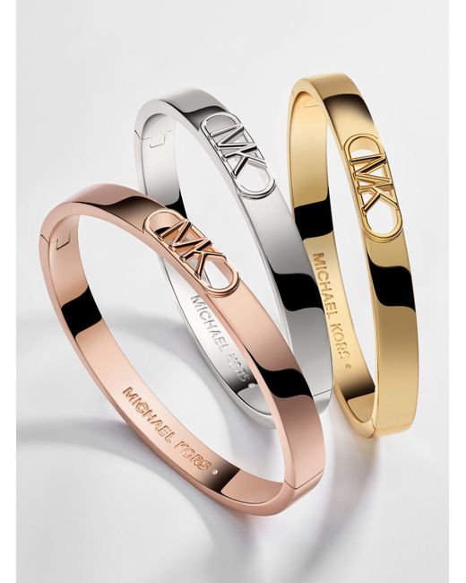 Michael Kors Pink Plated Empire Link Bangle Bracelet