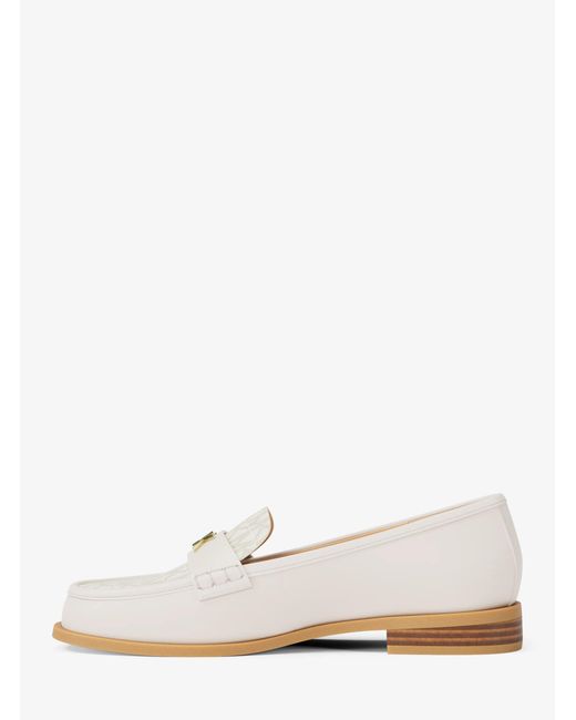 MICHAEL Michael Kors White Mk Lex Leather And Signature Logo Loafer