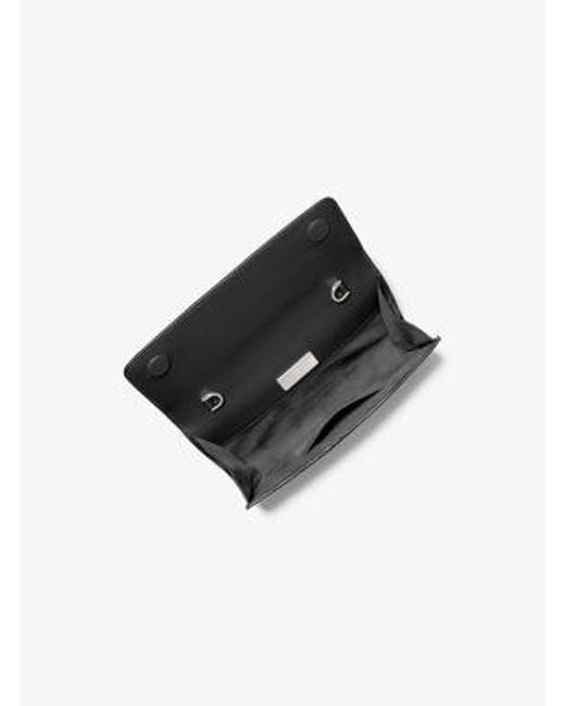 Michael Kors White Cate Leather Clutch
