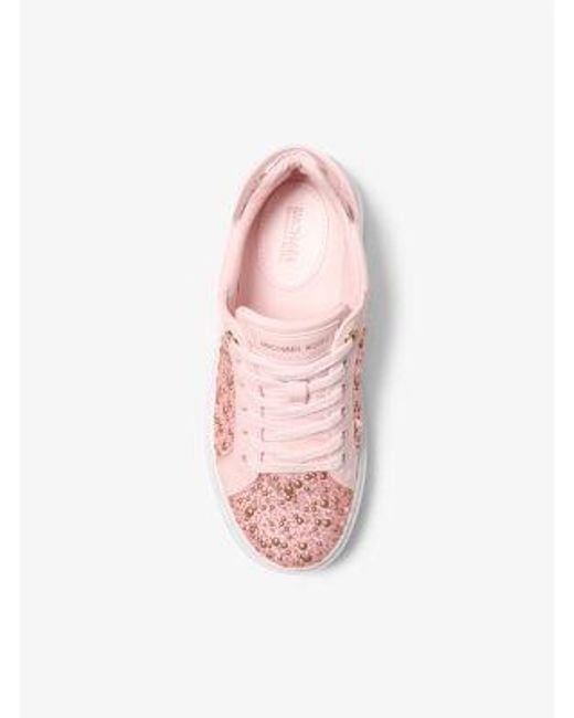 Michael Kors Pink Romey Embellished Platform Sneaker