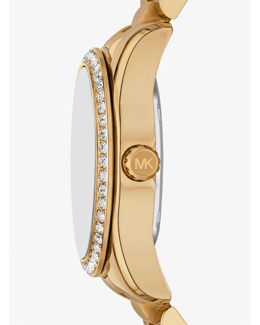 Mk Mini Montre Lexington Dorée À Pierres Pavées Michael Kors en coloris Metallic